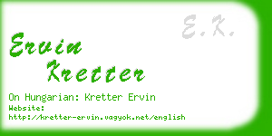 ervin kretter business card